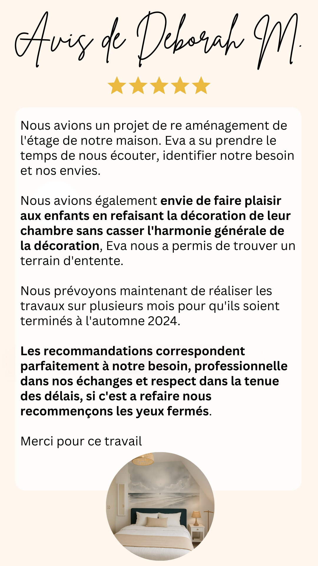 avis client suite à un dossier de conception pour la rénovation de l'étage d'une maison à Chinon